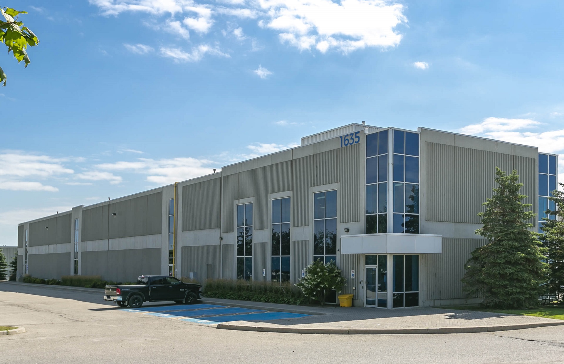 Industrial building and blue sky