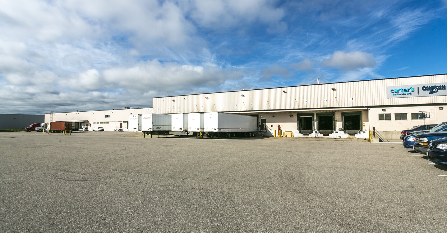 View on the loading dock and containers