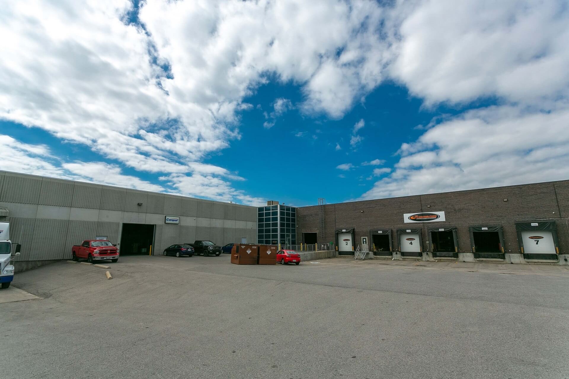 View on empty loading docks