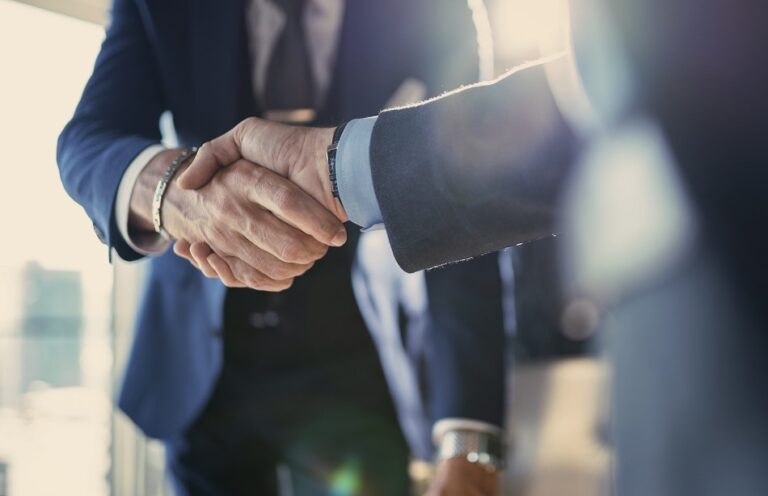 Man's handshake