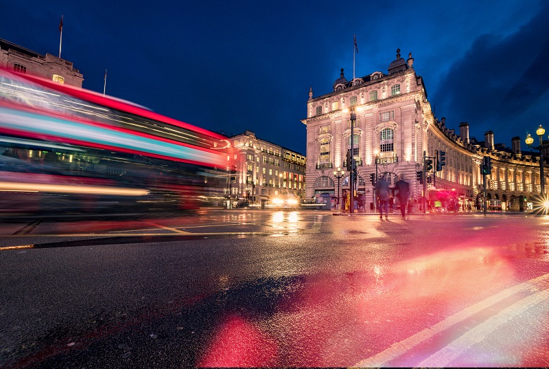 View of Piccadilly Circus in London