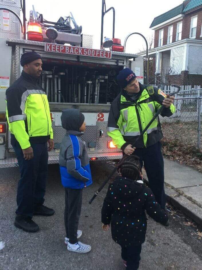 Employees explain their duties to the children