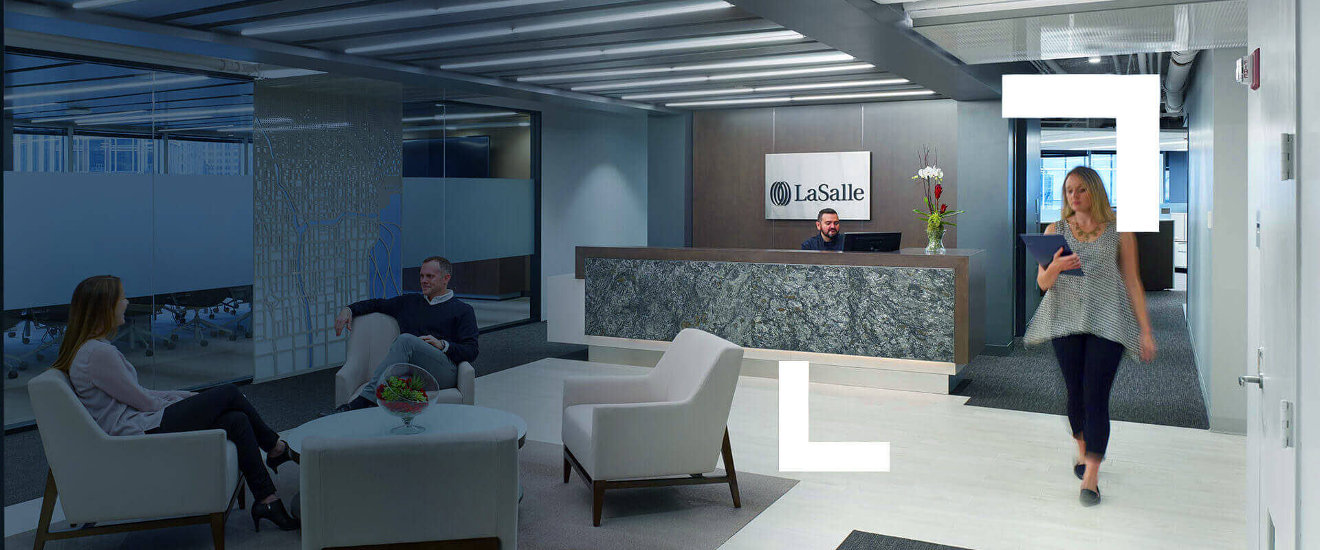 LaSalle reception with lounge area