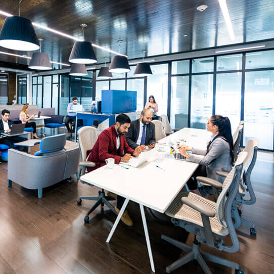 Employees working in the office