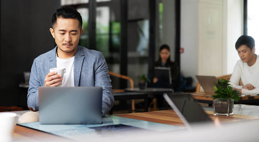 Employees working in a comfortable room