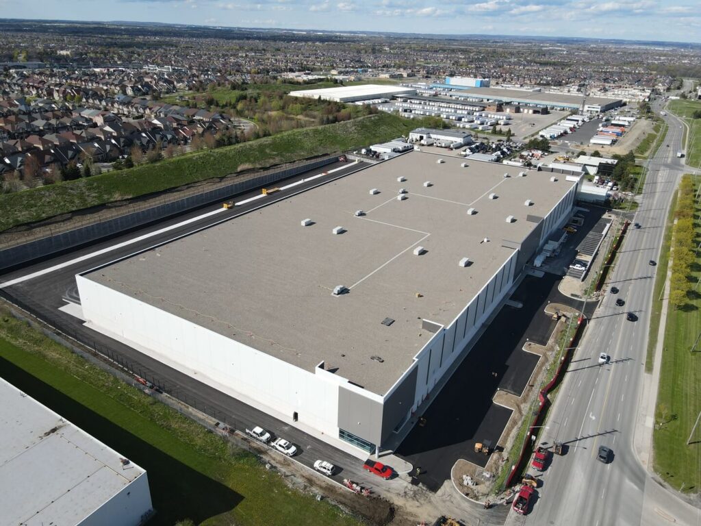 Aerial view of the roof of the great warehouse