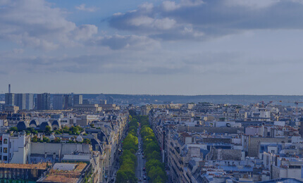 Aerial view of the city