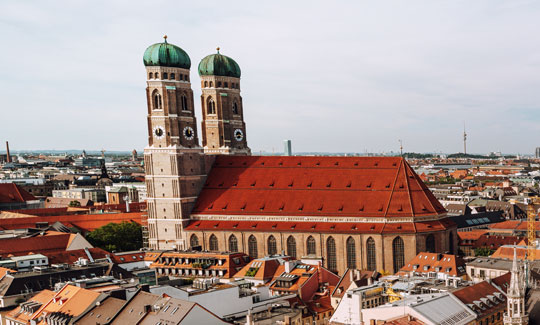 Aerial view of the city