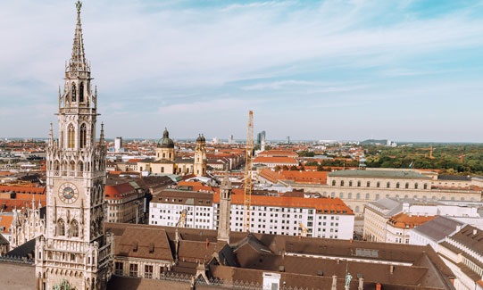 Aerial view of the city