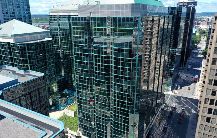 Modern glass buildings