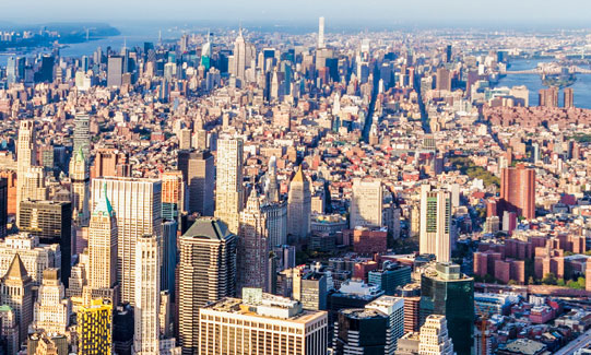 View of the skyscrapers in the city