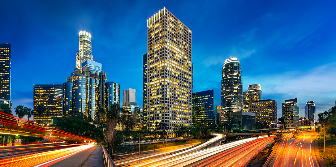 Skyscrapers at night