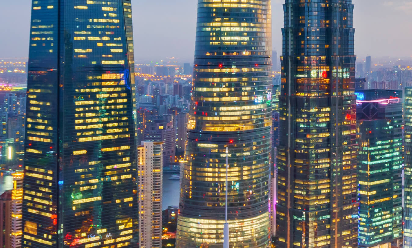 Illuminated skyscrapers 