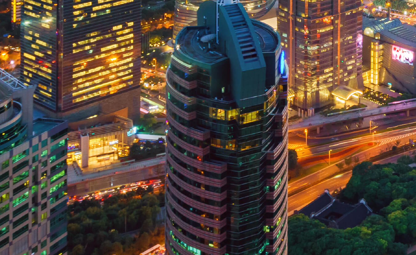 Skyscraper and night view on the city