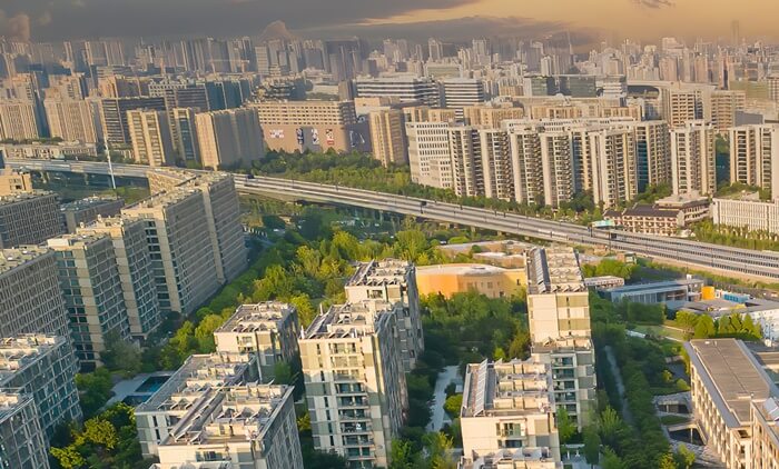 Housing estate with blocks of flats