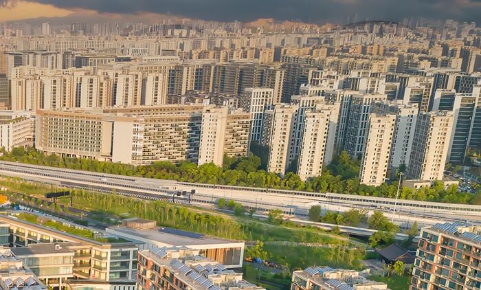 Housing estate with blocks of flats