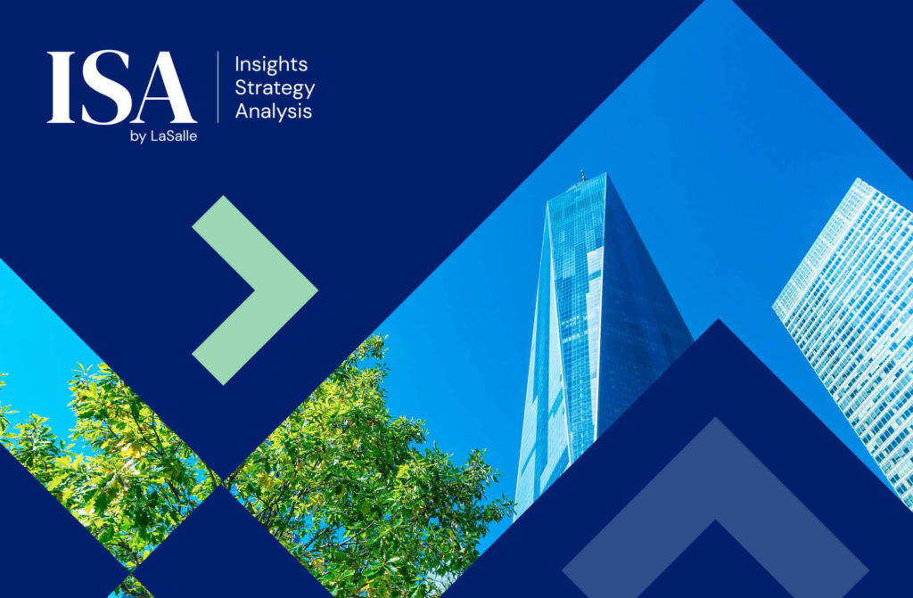 ISA logo and skyscrapers