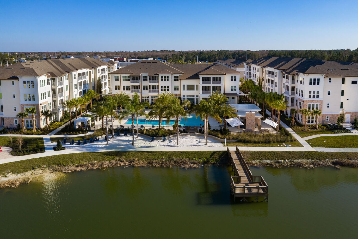 Aerial view of the hotel complex.