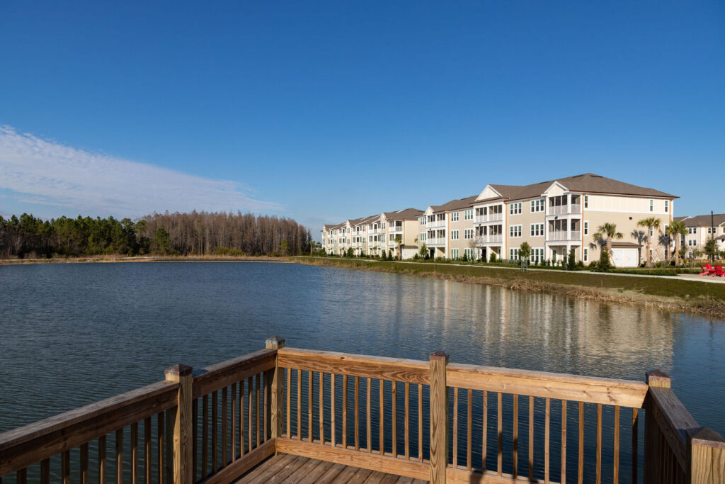 View from the pier to the hotel.