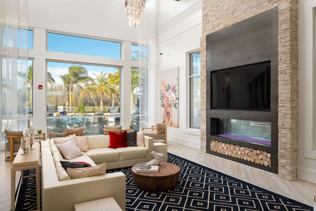 Apartment with leisure complex and TV.