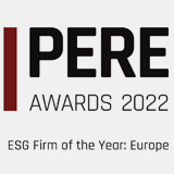 a logo of the PERE award 2022 for lasalle investment management