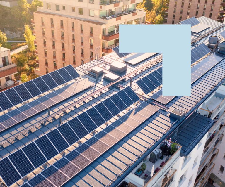 an image of solar panels on top of a building